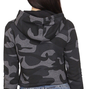 Sudadera corta con capucha de manga larga de última moda para mujer, con estampado de logotipo personalizado en la parte delantera, estilo streetwear, en oferta. - Product Image 5