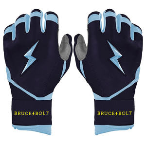 Guantes de Bateo de Alta Calidad Personalizados Estilo Bruce Bolt con Puño Largo, Azules, Acolchados, de Spandex/Poliéster/Nylon, para Entrenamiento de Béisbol - Product Image 1