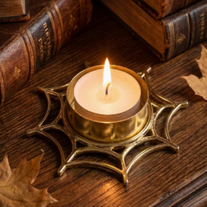 Halloween Spiderweb Black Tea Light Candle <b>Holder</b> For Halloween Decor - Product Image 2