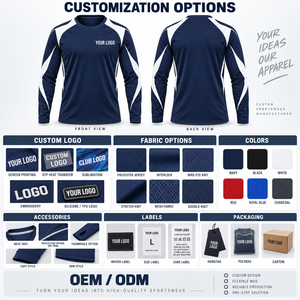 เสื้อกีฬาแขนยาวผู้ชายแบบสั่งทำพิเศษ ผ้าโพลีเอสเตอร์ 100% แห้งเร็ว คอกลม สำหรับออกกำลังกาย พร้อมตัวเลือกการพิมพ์โลโก้ - Product Image 5