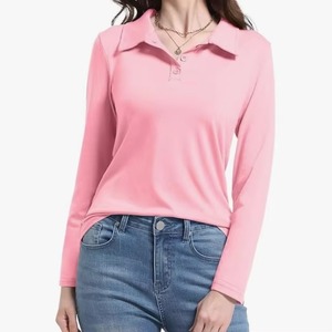 Camiseta de Punto Rosa de Manga Corta con Cuello Redondo para Hombre, Corte Regular, Color Sólido, Informal, Transpirable, 100% Algodón - Product Image 2