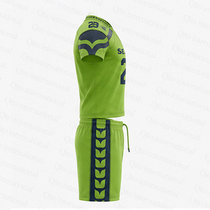 Conjunto de Ropa de Entrenamiento de Fútbol Sublimada Personalizada de Alta Elasticidad, Uniforme Profesional 7v7, Camiseta Deportiva y Pantalones Cortos con Cordón - Product Image 2