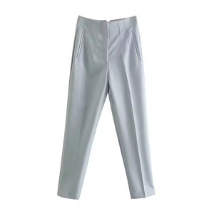 Pantalon cargo chic et tendance pour femme, taille haute, fermeture éclair, coupe droite, style vintage, idéal pour le bureau, taille XL - Product Image 6