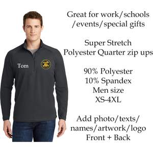 2025 Impresión personalizada St850 Quarter Zip up Pullover para hombre Camisa elástica con imagen de logotipo y textos Agregar toques personales - Product Image 2