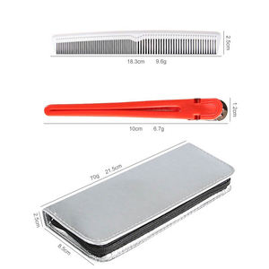 ชุดกรรไกรตัดผมมืออาชีพ สแตนเลส พร้อมหวีสองด้าน คลิปหนีบสีแดง หวีตัดผม อุปกรณ์จัดแต่งทรงผม - Product Image 3