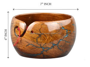 Natural Wood Yarn Bowl | Handmade <b>Knitting</b> Bowl for Yarn <b>Storage</b> and Tangle-Free Use - Product Image 4
