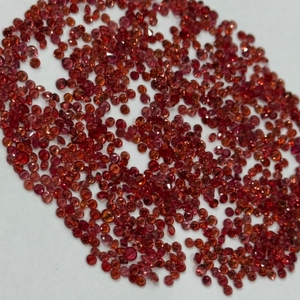 Zafiro Rojo Anaranjado Natural de la Mejor Calidad, Corte Redondo de Diamante de 2 mm, Calibrado, Tailandia, Grado de Joyería Fina AAAA - Product Image 6