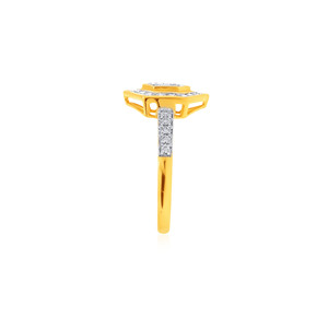 Anillo de Oro Rosa de Dos Tonos de Lujo con un Halo de Diamantes Completos, Brillo Atemporal: Anillo de Oro Rosa con Halo de Diamantes - Product Image 4