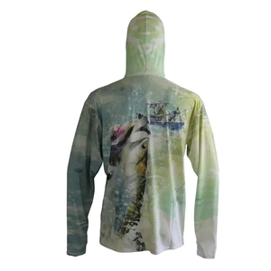 เสื้อฮู้ดดี้ตกปลาแขนยาว OEM พร้อมหน้ากากกันแดด UPF 50+ แฟชั่น ทันสมัย แห้งเร็ว มีสินค้าในสต็อก - Product Image 4