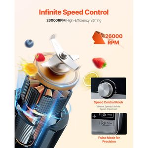 Frullatore Professionale da 1400W per Smoothie, Multifunzione, Potente Motore, Spina UK/US - Product Image 4