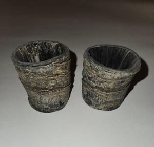 Verres à shot en bois style vintage réutilisables, lot de 2, pour le camping et la bière - Product Image 1