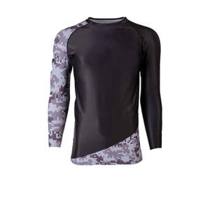 Rashguard à manches longues pour homme en Spandex/Polyester de haute qualité, personnalisable (couleur et logo), idéal pour la gym et le fitness, performance optimale - Product Image 4