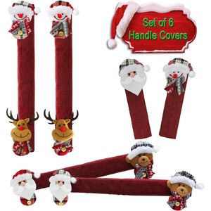 Mosoan Set di 6 Decorazioni Natalizie per Interni, Copri Maniglie per Frigorifero con Babbo Natale e Pupazzo di Neve per la Cucina - Product Image 1