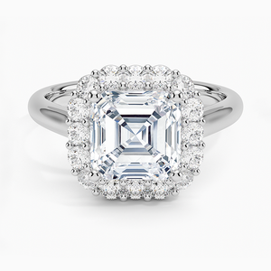 BOJ <b>Ring</b> 0111 Asscher Cut 925 Silver Lotus Flower Prong Setting Solitaire <b>Diamond</b> <b>Ring</b> 2ct D Color VVS1 Moissanite GRA Certified - Product Image 1
