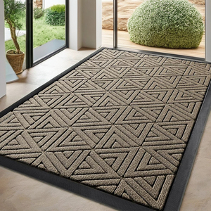 แผ่นยางเช็ดเท้าทำความสะอาดรองเท้าสำหรับประตูทางเข้า คุณภาพเยี่ยม ขายตรงจากโรงงาน ดีไซน์ทันสมัย วัสดุโพลีเอสเตอร์ ซักได้ ผลิตด้วยเครื่องจักร - Product Image 1