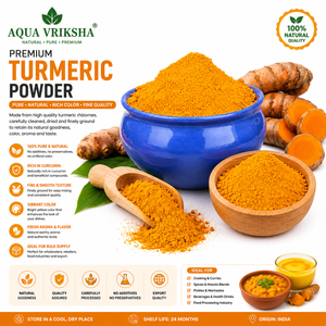 AQUA VRIKSHA Poudre de curcuma indienne de qualité alimentaire supérieure |   Couleur Jaune Doré Naturel |   Poudre fine - Product Image 4