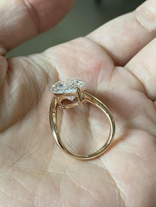 5ct Marquise Cut Lab Grown Diamond Engagement Ring 14K Gold V Shape <b>Wrap</b> Diamond Ring with IGI Certified Diamond Ring for Women - Product Image 4