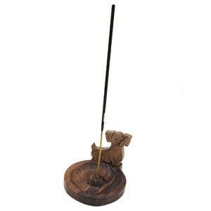 Juego de Porta Incienso de Madera Hecho a Mano con Figuras en Miniatura Talladas de Animales como León, Conejo, Perro y Gato - Product Image 3