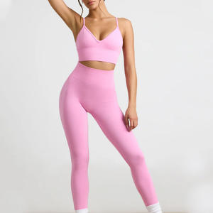 Nuevo Conjunto de Yoga Acanalado Sin Costuras para Mujer 2026, Ropa Deportiva Tallas Grandes, Conjunto de 2 Piezas para Gimnasio y Fitness: Sujetador y Leggings - Product Image 2