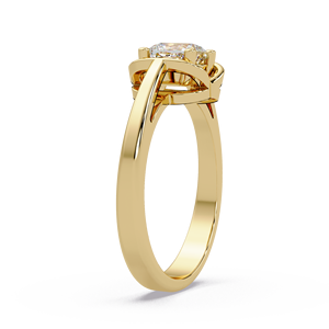 Bague de fiançailles élégante en or pur 14 carats avec diamant de laboratoire taille coussin, pour mariage, design de bijoux fins sur mesure - Product Image 4