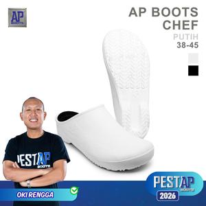 AP Chef Putih <b>Slip</b>-<b>On</b> Shoes-Waterproof Kitchen <b>Work</b> Shoes with <b>Slip</b>-Resistant Sole - Product Image 1