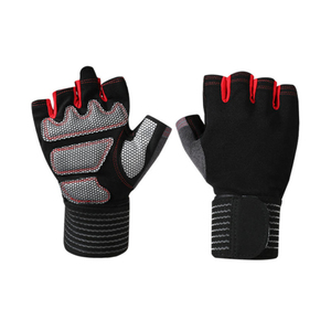 ถุงมือยกน้ำหนักพร้อมสายรัดข้อมือ ถุงมือฟิตเนสแบบครึ่งนิ้วสำหรับการฝึกซ้อมและการฝึกแบบครอสเทรนนิ่ง - Product Image 4