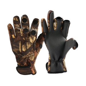Gants de pêche en néoprène camouflage coupe-vent avec fermeture auto-agrippante, gants de protection coupe-vent pour la pêche et la chasse en plein air, unisexe - Product Image 2