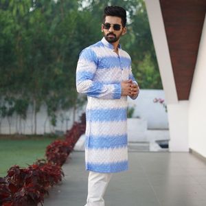 Premium Heavy Cotton Kurta Set with Embroidery Work And Shading Print And Cotton Pajama wholesale rate by royal export - Product Image 2