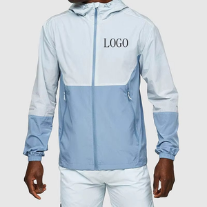 Unisex Custom Print OEM Lightweight Soft Shell Hooded Zip-Up <b>Windbreaker</b> Jacket 100% Polyester Waterproof Plus Size for All - Product Image 1