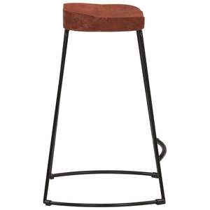 Ensemble de 2 tabourets de bar en bois de manguier naturel massif, taille standard, au design élégant - Product Image 5