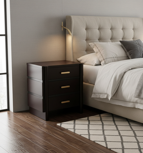 Table de chevet à 3 tiroirs, cadre de lit pour chambre à coucher, meubles en bois faits sur mesure, vente directe d'usine, mobilier d'intérieur en gros - Product Image 5