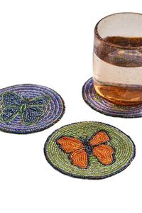 Posavasos elegante de 4 piezas con cuentas de primera calidad, hecho a mano, estrellas doradas azules, ráfaga, estilo moderno, posavasos nuevos y bonitos - Product Image 4