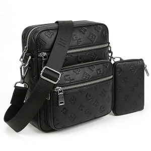 Custom Fashionable High Quality Men's Crossbody Bag Comes With a <b>Small</b> <b>Wallet</b> Adjustable Shoulder Strap Leather Chest Bag - Product Image 4
