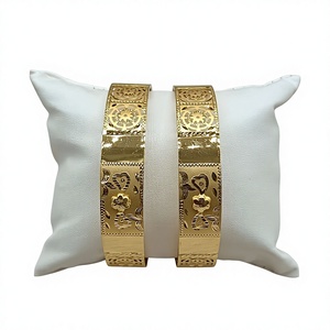 22K Solid Gold <b>Bangle</b> <b>Set</b> for Women Traditional Indian Gold Kada Pair Elegant Handcrafted Yellow Gold Bracelets - Product Image 1