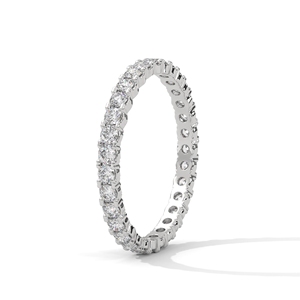 Bague Éternité Chic en Argent Sterling avec Diamant Taille Émeraude, Bijou Empilable de Mariage et Fiançailles en Diamant de Laboratoire - Product Image 2