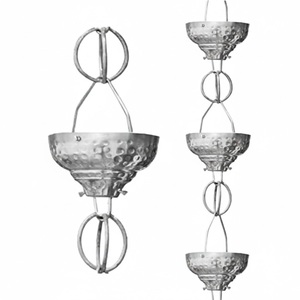 Chaîne de pluie décorative en cuivre martelé pour gouttières, remplacement de gouttière en cuivre, décoration extérieure de jardin, prix usine - Product Image 1