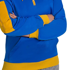 สินค้ามาใหม่ SGRho เสื้อฮู้ดครึ่งซิปสีบล็อกสำหรับผู้หญิงฤดูหนาว |   เสื้อฮู้ดแขนยาวปักตัวอักษรกรีกด้านหน้า - Product Image 2