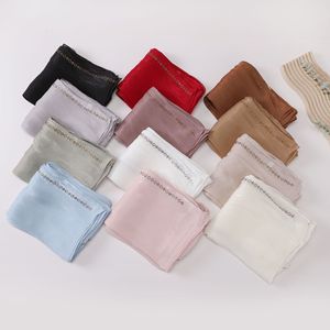 Hijab scintillant pour femmes, châle d'été léger et tendance en modal et soie froissée avec organza orné de strass - Product Image 1