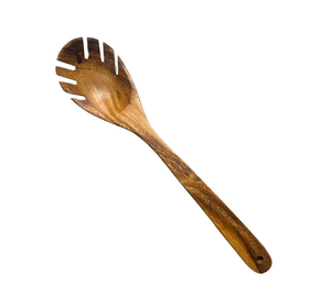 Cuillère de service en bois avec long manche, durable, faite à la main, en acacia, ustensile de cuisine pour nouilles, style fourchette - Product Image 1