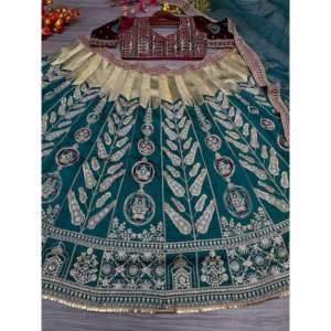 Robes de soirée de créateur Beau fil de travail Lehenga Choli pour la fête - Product Image 2