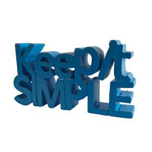 Letrero Decorativo Pintado en Azul con Frase Motivacional 'Keep It Simple', Artículos de Decoración para el Hogar, Placas Decorativas para Regalo, Decoración para Sala de Estar - Product Image 5