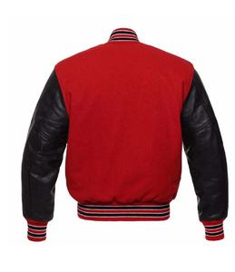 Blouson universitaire sur mesure pour homme 2026, respirant, avec col montant et manches en cuir, grandes tailles, service OEM - Product Image 2