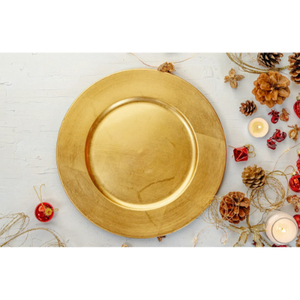 Plato de Presentación Redondo de Metal, Color Dorado Sólido, Diseño Moderno Pulido, Hecho a Mano, para Hoteles, Bodas, Vajilla y Platos - Product Image 5