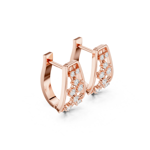 14K Rose Gold Round Lab-Grown Diamond Drop Earrings for Women Office Wear Earring New Grown Diamond - Product Image 4