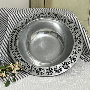 Bol de service de grande taille en acier inoxydable plaqué argent de haute qualité, forme ronde, pour salades et desserts, à poser sur la table - Product Image 2