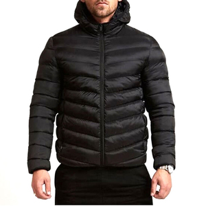 Men's <b>Winter</b> Puffer <b>Jacket</b> 100% Nylon Stand Collar with Front Logo <b>Waterproof</b> & Windproof Breathable Thick Padding - Product Image 1