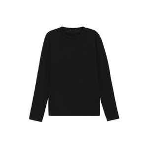 Men's Knitted Regular Fit Long Sleeve Cotton T-Shirt O-Neck Solid Color High Quality Breathable Cotton Casual Wear - Product Image 3