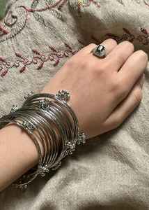 Multi Colour Golden Pearl Silver Plated Geometric Trendy Kashmiri Churiyan <b>Bangles</b> <b>Set</b> Bridal Wedding Party Wear Women's Premium - Product Image 5