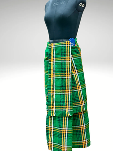 Couverture africaine Safaa Authentic Maasai Shuka - Plaid vert et jaune - 100% acrylique - Couverture de safari kényane - Tapis de pique-nique multi-usages - Product Image 5