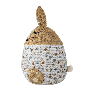 Cute Handmade Water Hyacinth Bunny Kids <b>Storage</b> <b>Basket</b> with Lid Animal <b>Toy</b> Organizer for Children OEM ODM Wholesale Vietnam - Product Image 3